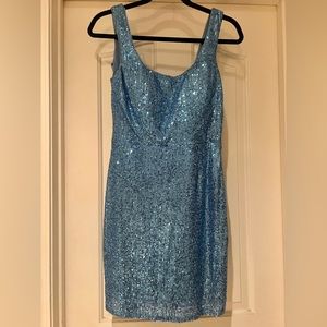 Sparkly blue dress 7/8 worn only once on a red carpet premiere!